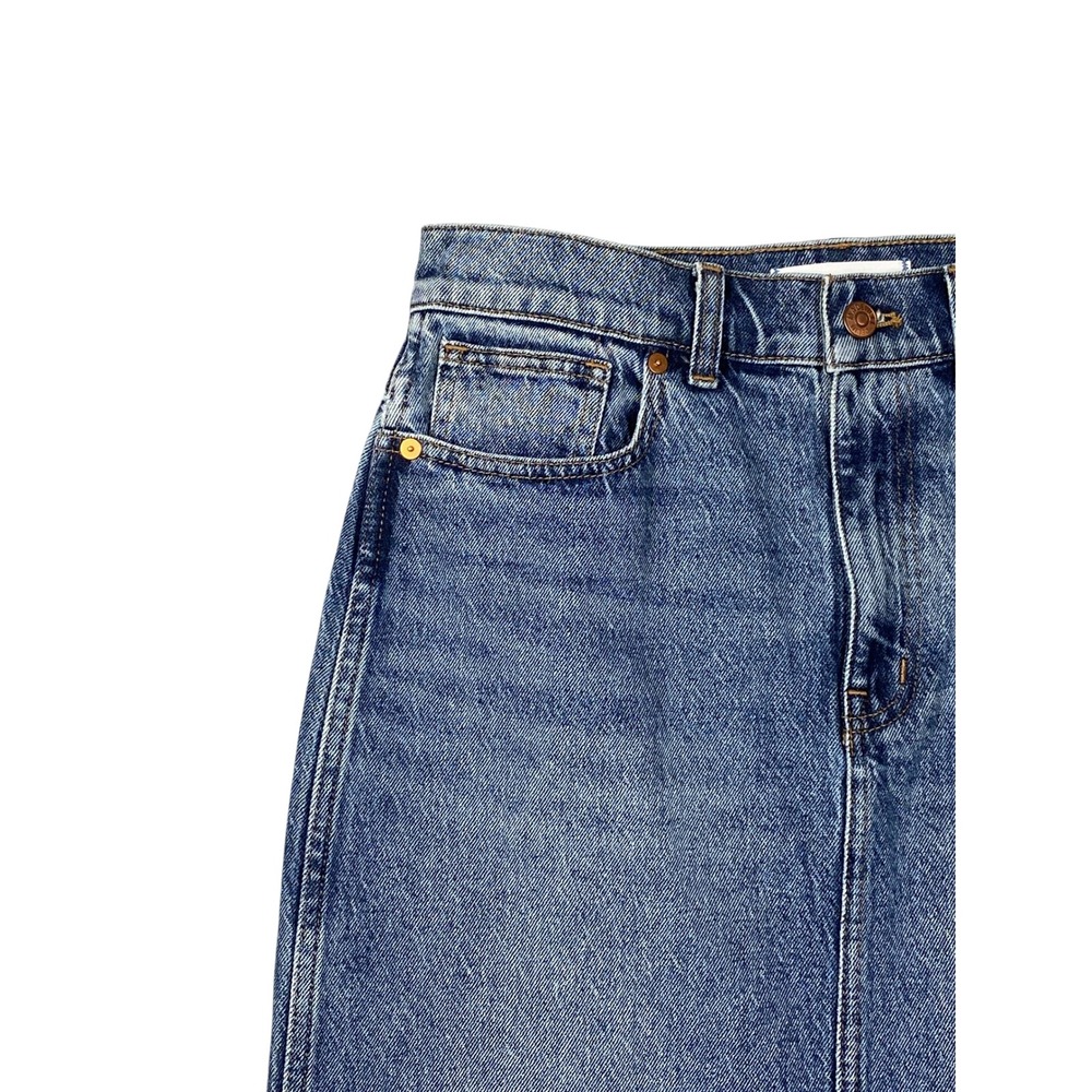 Madewell Denim Maxi Skirt Womens 30 Blue Excellent Front Slit DM9291‎ - Picture 3 of 8